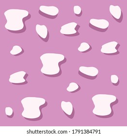 forma abstracta de forma libre blanca sobre fondo púrpura lavanda