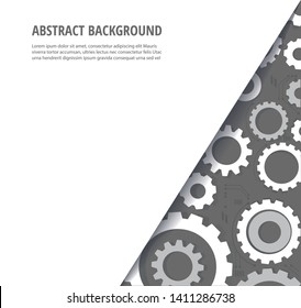 abstract white gears cog wheel background vector illustration EPS10
