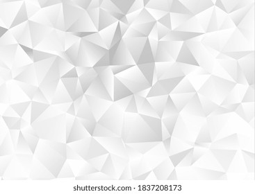 Resumen de fondo 3D geométrico blanco. Resumen de fondo negro y blanco flojo. Fondo de mosaico triangular poligonal y de bajo pozo, abstracto blanco, para tu diseño. Ilustración vectorial.
