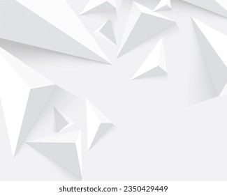 Abstract white geometric 3D background. Vector Illustration