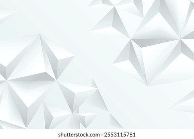 Fundo geométrico 3D branco abstrato. Ilustração de vetor