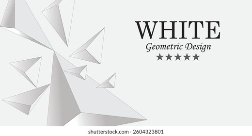 Abstract white geometric 3D background. Vector Illustration modern.