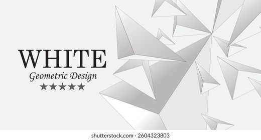 abstract white geometric 3d background. vector ilustration modern.