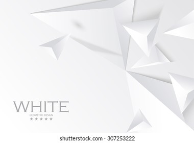 Abstract white geometric 3D background. Vector Illustration