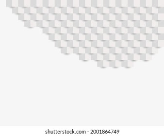 Abstract white geometric background, 3d paper art style. Vector illustration.