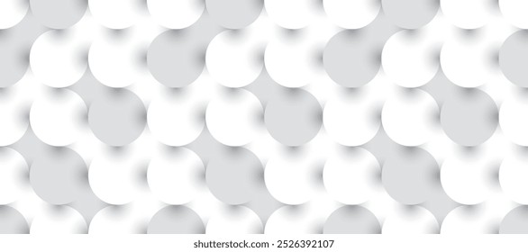 Abstrakter weißer geometrischer Hintergrund. Muster von Kreisformen in Vektorgrafiken.
