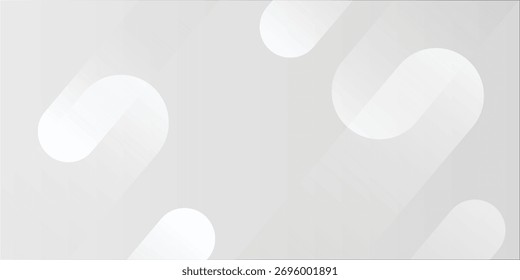 Abstract white geometric background with diagonal rounded shapes