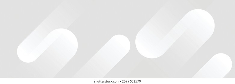 Fundo geométrico branco abstrato com formas arredondadas diagonais