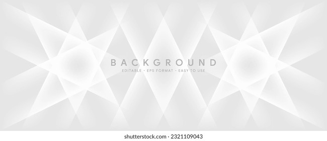 Abstract white geometric background with diamond and triangle shapes layered pattern design