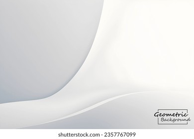 Abstract white geometric background. Dynamic shapes composition. Vector illustration.