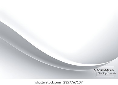 Abstract white geometric background. Dynamic shapes composition. Vector illustration.