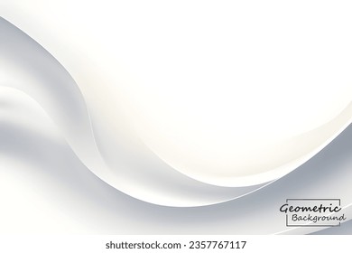 Abstract white geometric background. Dynamic shapes composition. Vector illustration.