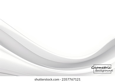 Abstract white geometric background. Dynamic shapes composition. Vector illustration.
