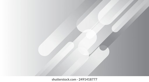 Abstract white geometric background. Dynamic shapes composition. gradient vanishing circles. Creative illustration for poster, web, landing, page, cover