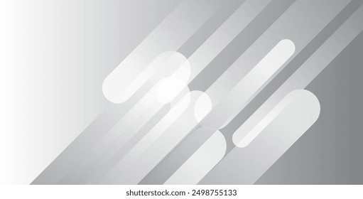 Abstrakter weißer geometrischer Hintergrund. Dynamische Formenzusammensetzung. Verlaufskreise. Kreative Illustration für Poster, Web, Landung, Seite, Cover