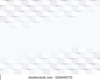 Abstract white geometric background with middle space, White folding background, White geometric texture, Minimal folding paper background, Vector