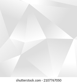 Abstract white geometric background. Modern minimalist design. Vector illustration with triangles and lines. Monochrome light 3d futuristic design with polygonal  shapes in white and gray gradient
