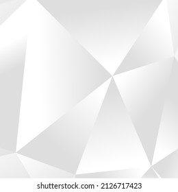 Abstract white geometric background. Modern minimalist design. Vector illustration with triangles. Monochrome light 3d futuristic design with polygonal diamond shapes in white and grey gradient.
