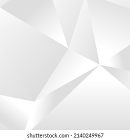 Abstract white geometric background. Modern minimalist design. Vector illustration with triangles and lines. Monochrome light 3d futuristic design with polygonal diamond  shapes in white gradient