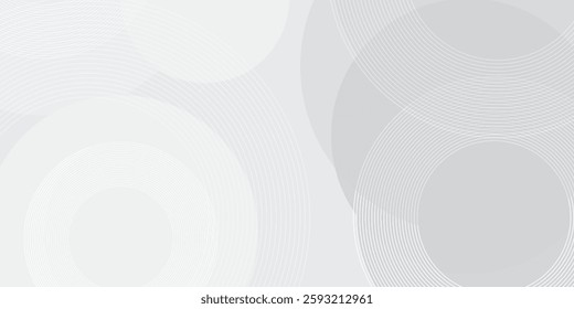 Abstract white geometric abstract background overlap layer on bright space with lines effect decoration. Modern graphic design element circles style concept for banner simple art modern