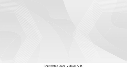 Capas superpuestas de fondo geométrico blanco Abstractas con efectos de línea brillante y Elementos circulares