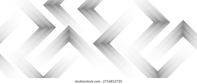 Abstract white geometric abstract background overlapping layers on bright space with line effect decoration. Square style concept modern graphic design element for banner, flyer, card. modern