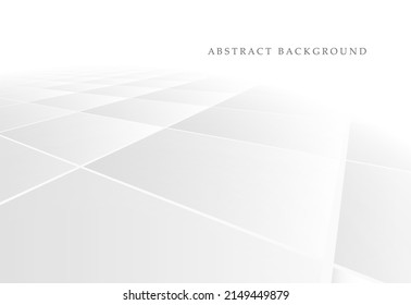 Abstract white geometric background with perspective. Gradient gray geometric square shapes. Modern futuristic concept - 
bright digital design. Poster, banner, presentation template