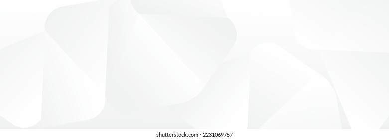 Resumen de fondo de diseño de banner geométrico blanco.