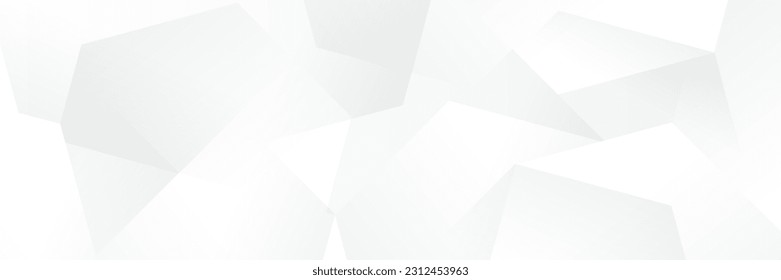 Resumen de fondo de diseño de banner geométrico blanco.
