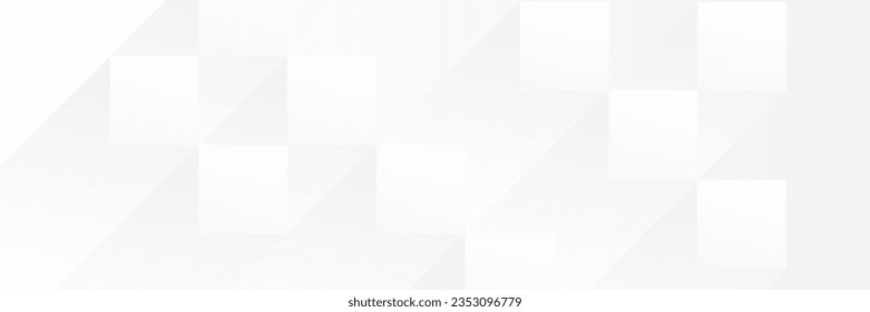 Abstract White Geometric banner design background.