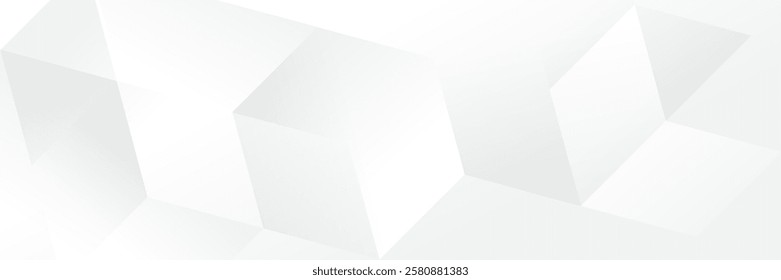 Abstract white Geometric banner design background.