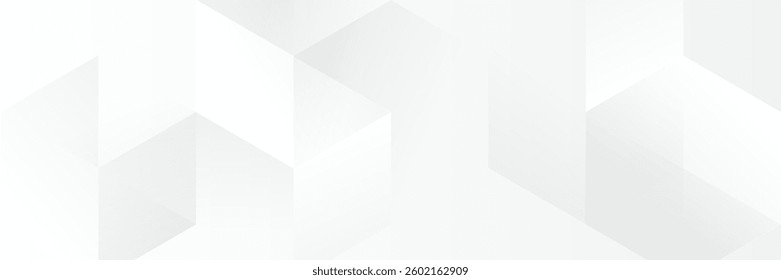 Abstract white Geometric banner design background.