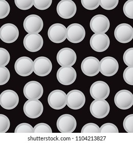 Abstract white geometric circle on black background vector