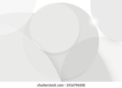 Abstract white geometric circle shape technology digital hi tech concept background. Vector illustration