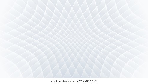 Abstrakter weißer, geometrischer, gekrümmter Oberflächenhintergrund. Minimaler Hintergrund. Vektorgrafik