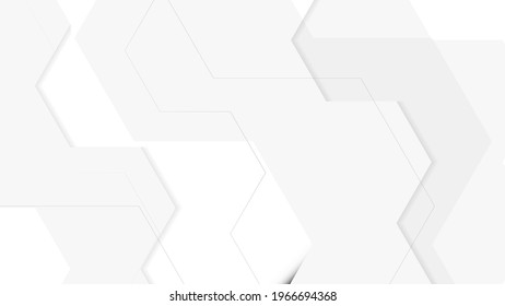 Abstract white geometric hexagons pattern background. Technology digital hi tech concept background. Vector illustration