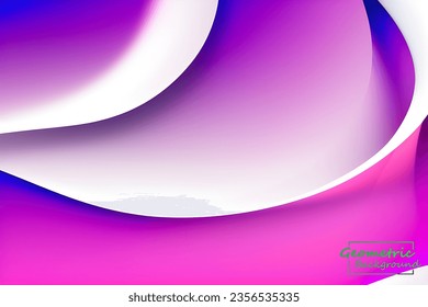 Abstract white geometric. Isolate on pink background. Vector illustration.