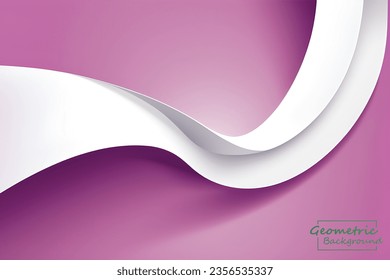 Abstract white geometric. Isolate on pink background. Vector illustration.