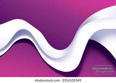 Abstract white geometric. Isolate on pink background. Vector illustration.
