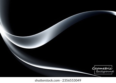 Abstract white geometric. Isolate on black background. Vector illustration.