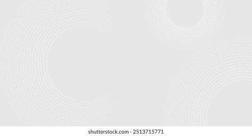 Abstract white geometric lines glowing on grey background. Modern shiny blue circle lines pattern. Futuristic technology concept. eps10.