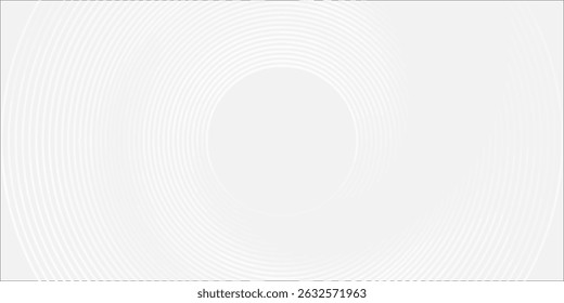 Abstract white geometric lines glowing on grey background. Modern shiny blue circle lines pattern. Futuristic technology concept. Suitable for covers, posters, banners, headers, websites.