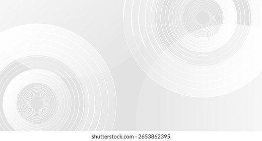 Líneas geométricas blancas Abstractas que brillan sobre un fondo gris. Moderno patrón de línea de círculo azul brillante. Concepto de tecnología futurista. Adecuado para portadas, carteles, Anuncios, cabeceras y Sitios web.