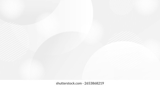 Abstract white geometric lines glowing on a gray background. Modern shiny circle line pattern. Futuristic technology concept. Vector illustration