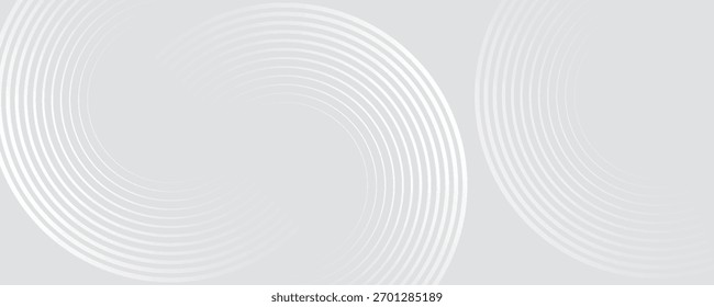 Líneas geométricas blancas Abstractas que brillan sobre un fondo gris. Moderno patrón de línea de círculo blanco brillante. Conveniente para las cubiertas, los carteles, el Web, los Anuncios.