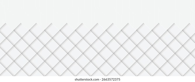 Abstract White Geometric Pattern with Diagonal Squares