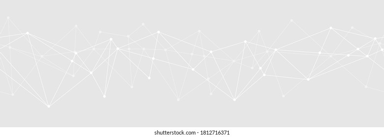 Abstract white geometric plexus technology seamless pattern banner background