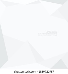 Abstract White Geometric Polygonal background. White and gray gradient background. Geometric modern design.Vector Illustration.