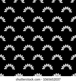 Abstract white geometric seamless pattern on black background vector