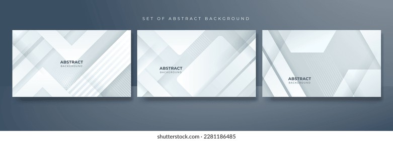 Abstract white geometric shape with futuristic concept background